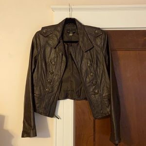 Real leather moto jacket